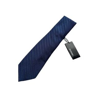 Murano Slim 3” Dark Blue Silk Pinstripe Tie Necktie